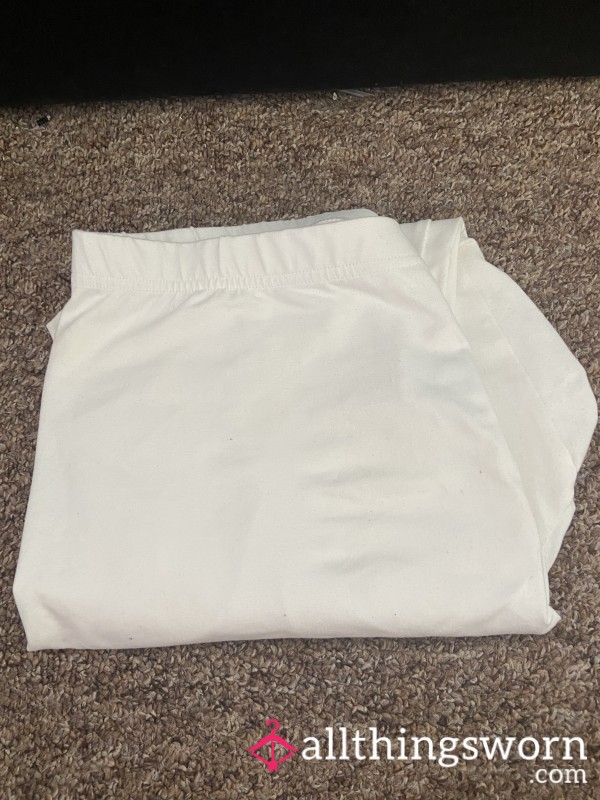 White, Soft, Cotton Leggings