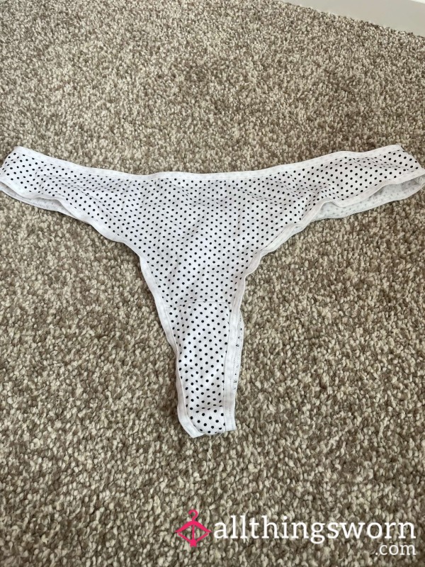 White Spotty Thong