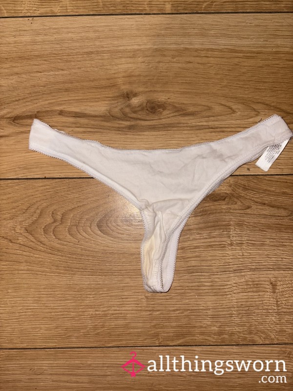 White Stained Thongs