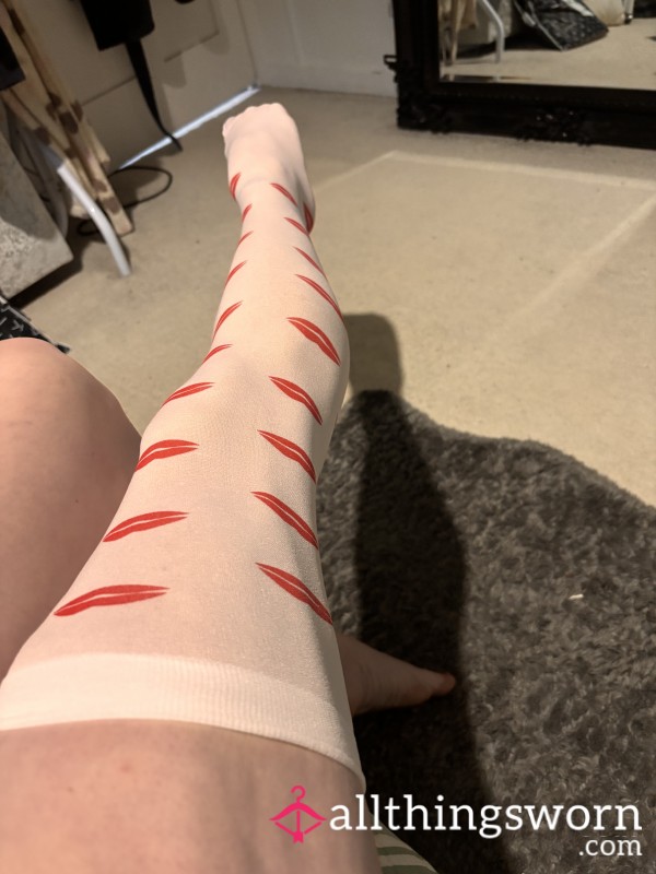 White Stockings With Red Kisses