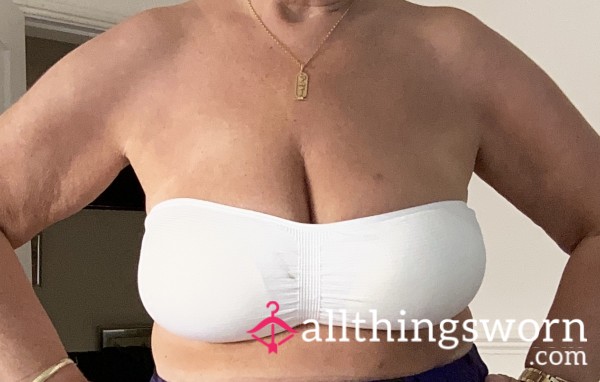 White Strapless Tube Bra