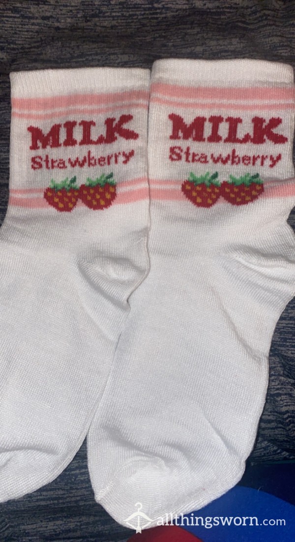 White Strawberry Milk Socks