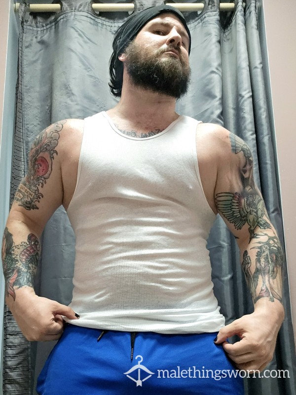 White Tank Top Worn By Sweaty Daddy Bear