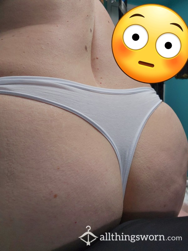 White Cotton Thong..size XL