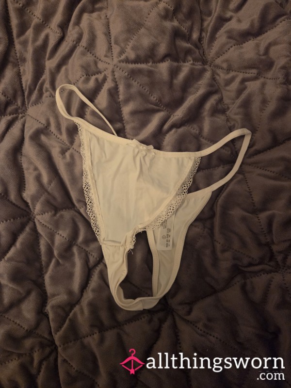 White Thongs,worn Just For You,how Long Shall I Wear Them? What's Mine Is Now Yours...