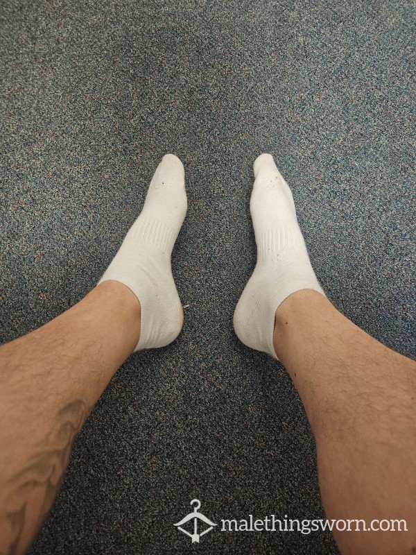 White Trainer Socks- Worn 3 Days (vacuum Sealed Ready To Ship)