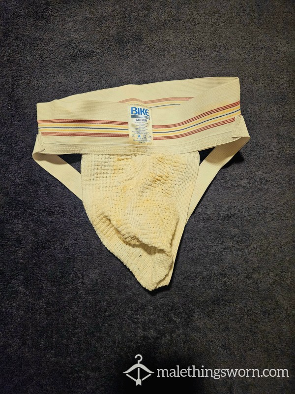 -- Sold -- White Trashed Vintage Jockstrap