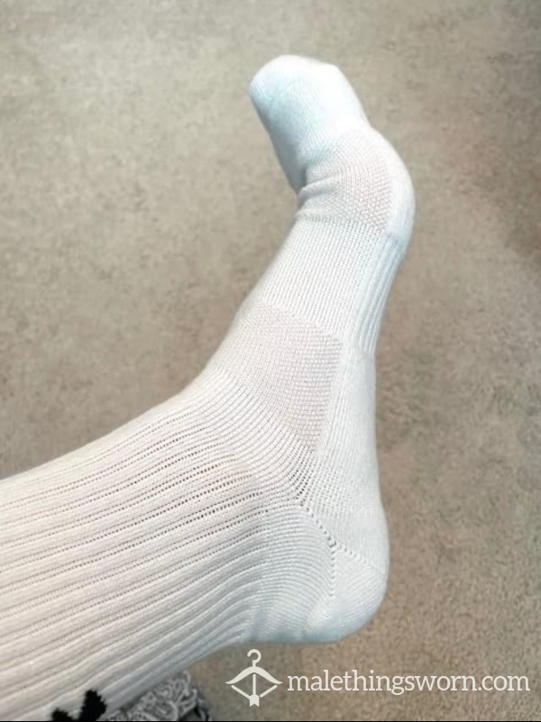 White UA Crew Socks