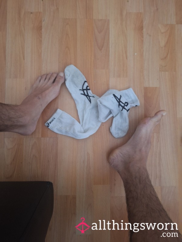 White Used Asics Socks