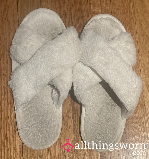 White Used Slippers