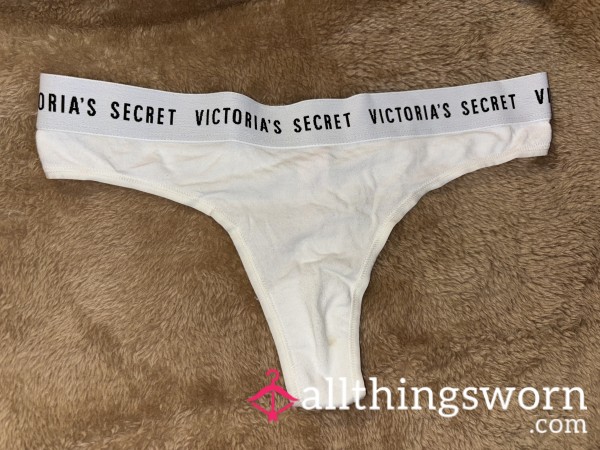 White Victoria's Secret Cotton Thong