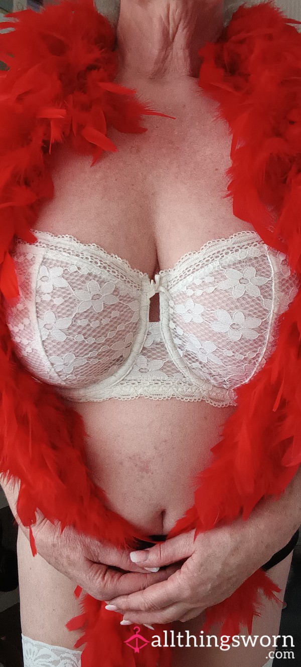 White Well Worn Bra 38DD