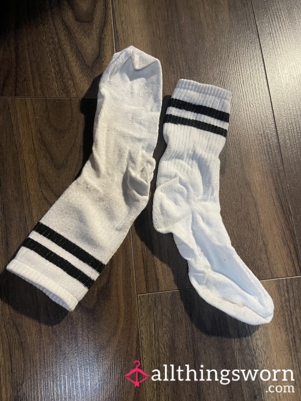 White Workout Crew Socks