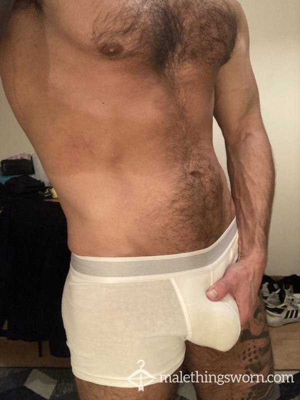 White Worn And Stained Underwear