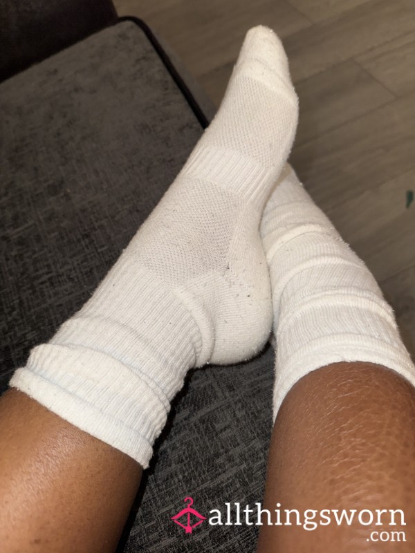 White Worn Socks For 12hours