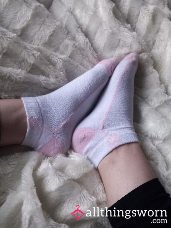 White/pink Ankle Socks