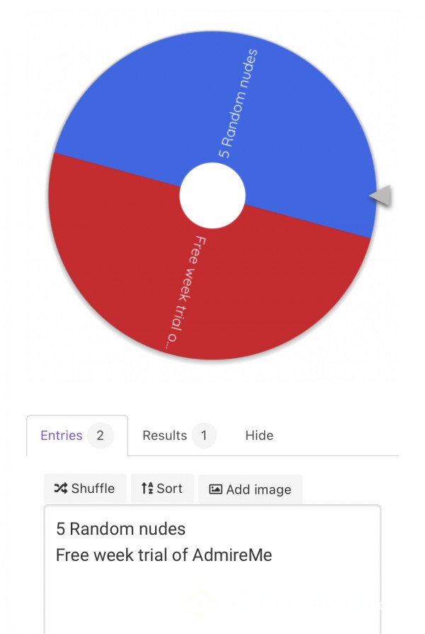 Win 5 Random Nudes Or A Weeks Trial To My AdmireMe Account
