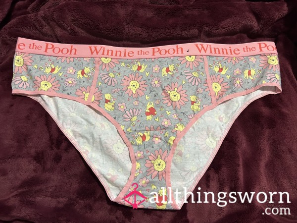 ~WINNIE THE P**H GREY & PINK PRINT COTTON CHEEKY PANTY~