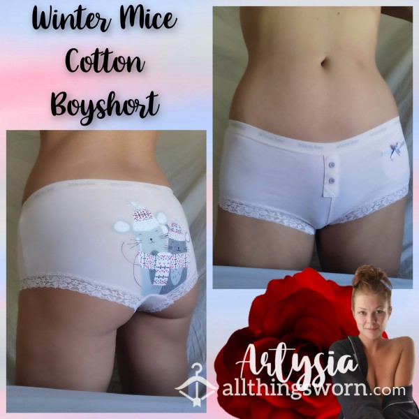 Winter Mice Cotton Boyshort