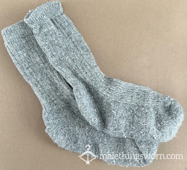 Wool Socks — Light Grey-Very Used