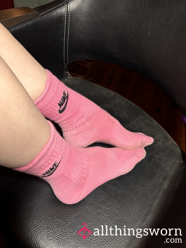 Worn 2 Days | Custom Dyed Pink Nike Sock