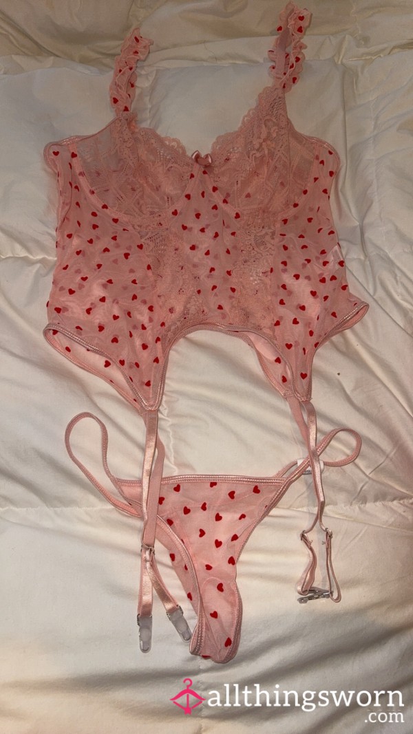 Worn Baby Pink Lingerie Set