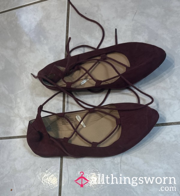 Worn Ballet Style Flats