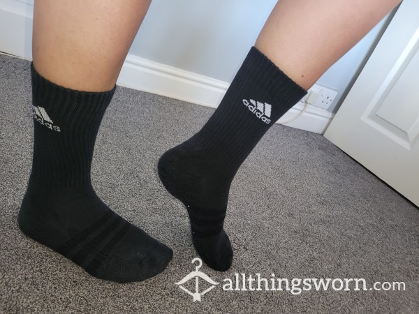 Worn Black Adidas Socks