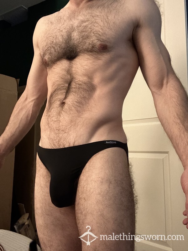 Worn Black Bikini Briefs