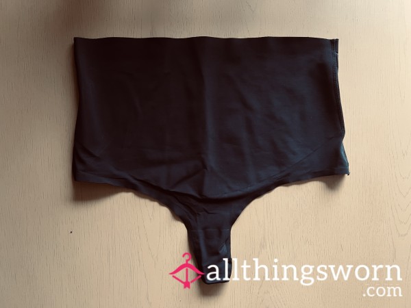 Worn Black Control Thong