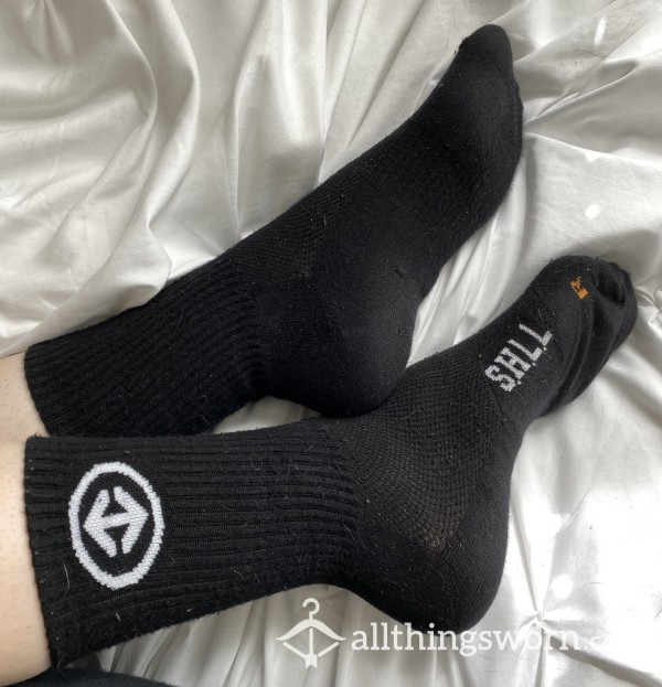 🖤Worn Black Crew Socks🖤