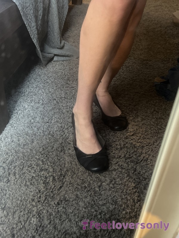 Worn Black Flats