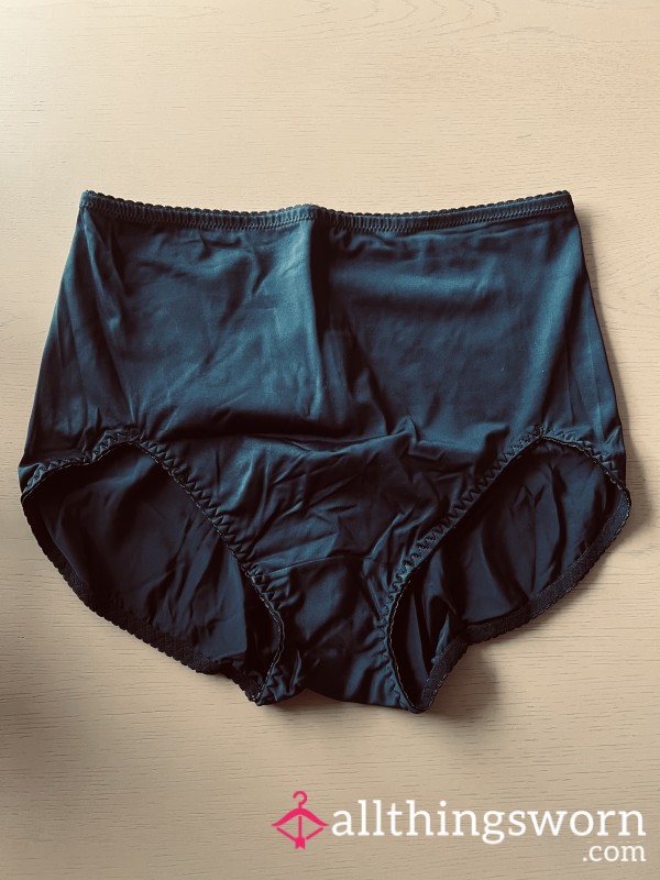 Worn Black High-Waisted Retro Knickers