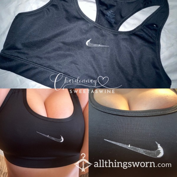 ✔️Worn Black Nike Sports Bra💦🖤