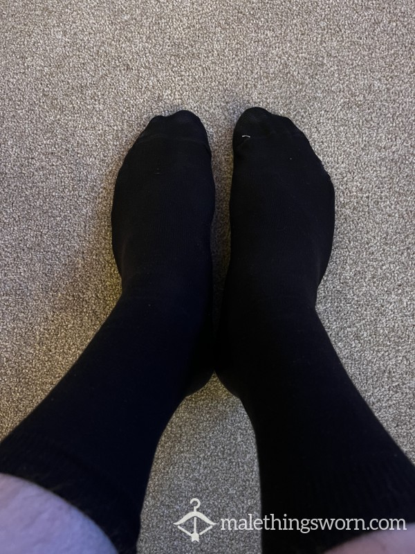 Worn Black Socks