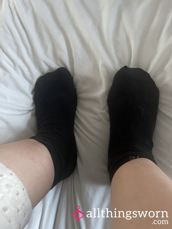 Worn Black Socks