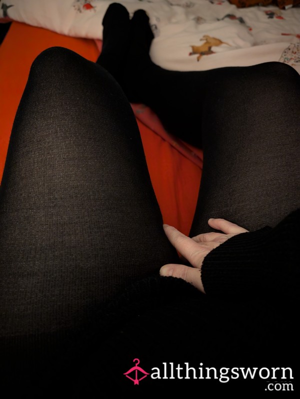 Worn Black Tights