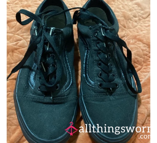 Worn Black Vans