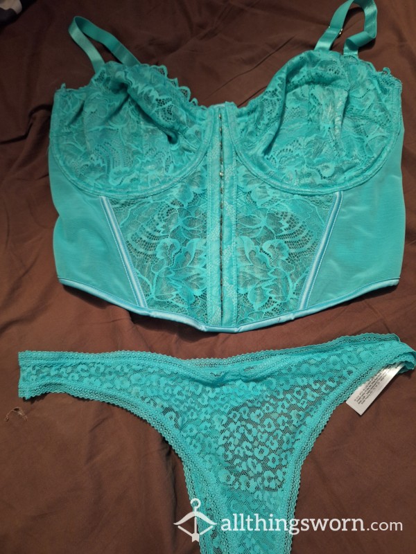 Worn Blue Lingerie Set