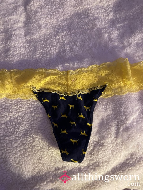 Worn Blue/yellow Thongs