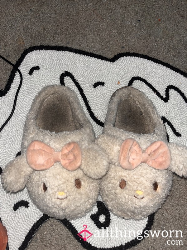 Worn Bunny Slippers