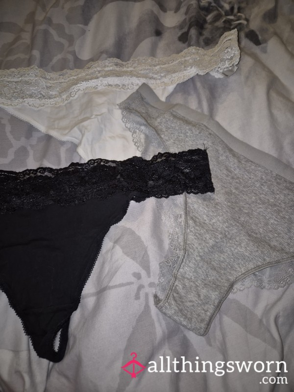 Worn Cotton/lace Super Soft Thongs £15