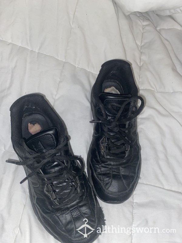 Worn Down Black Trainers