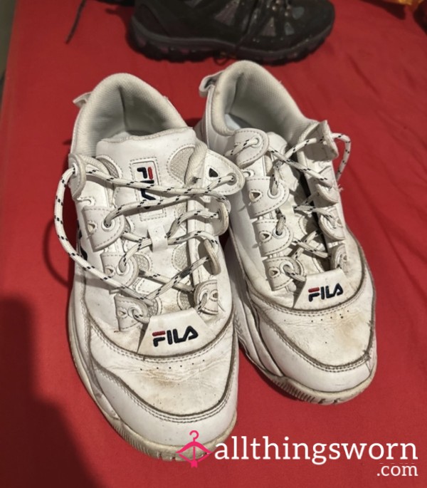 Worn Fila Trainers Size 8