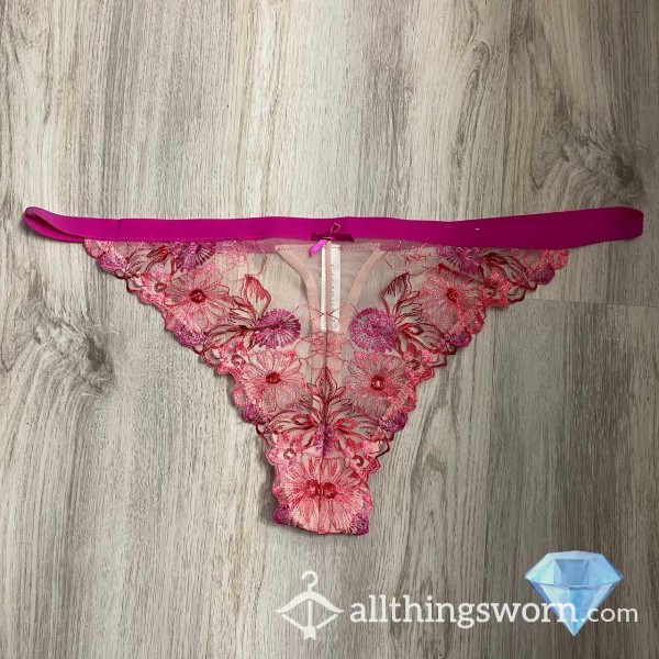 Worn Flor*l Pink Thong