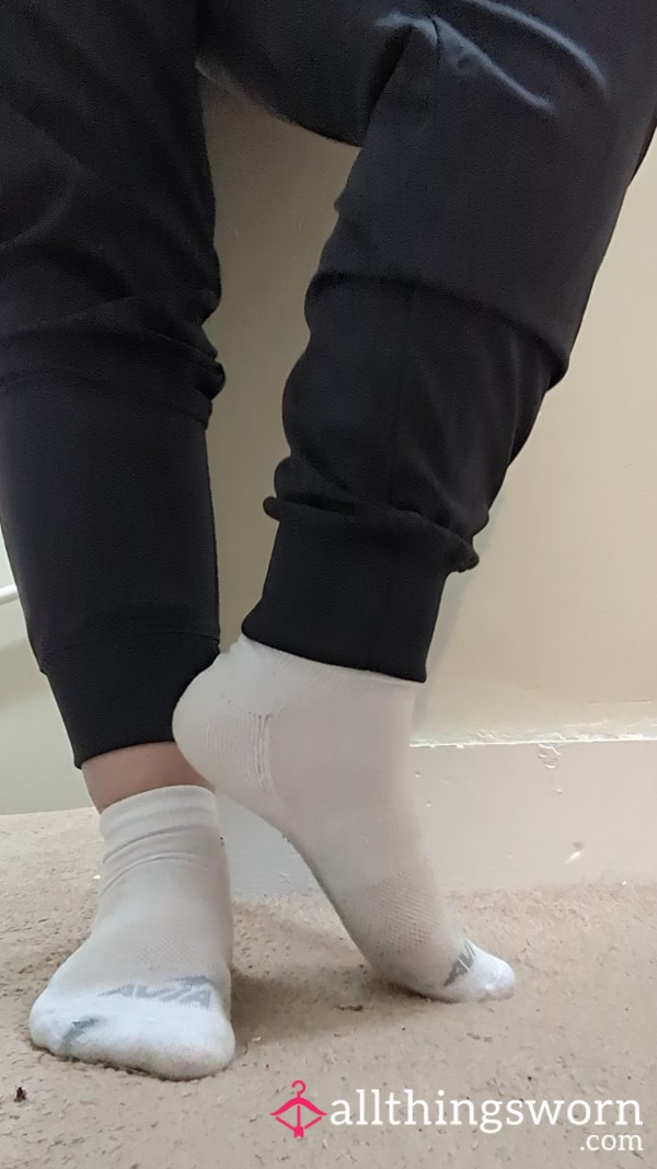 Worn For 24hrs White Ankle Socks