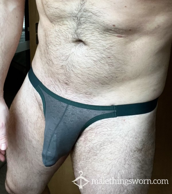 Worn Green Meshed Thong 😈💦🐽