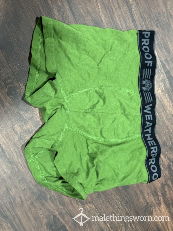 -SOLD- Worn Green Weatherproof Trunk Boxer Briefs