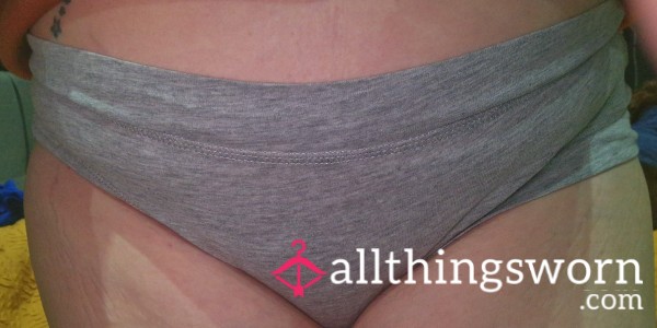 Worn Grey Cotton Panties