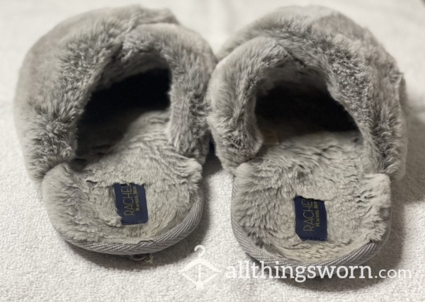 Worn Grey Slippers